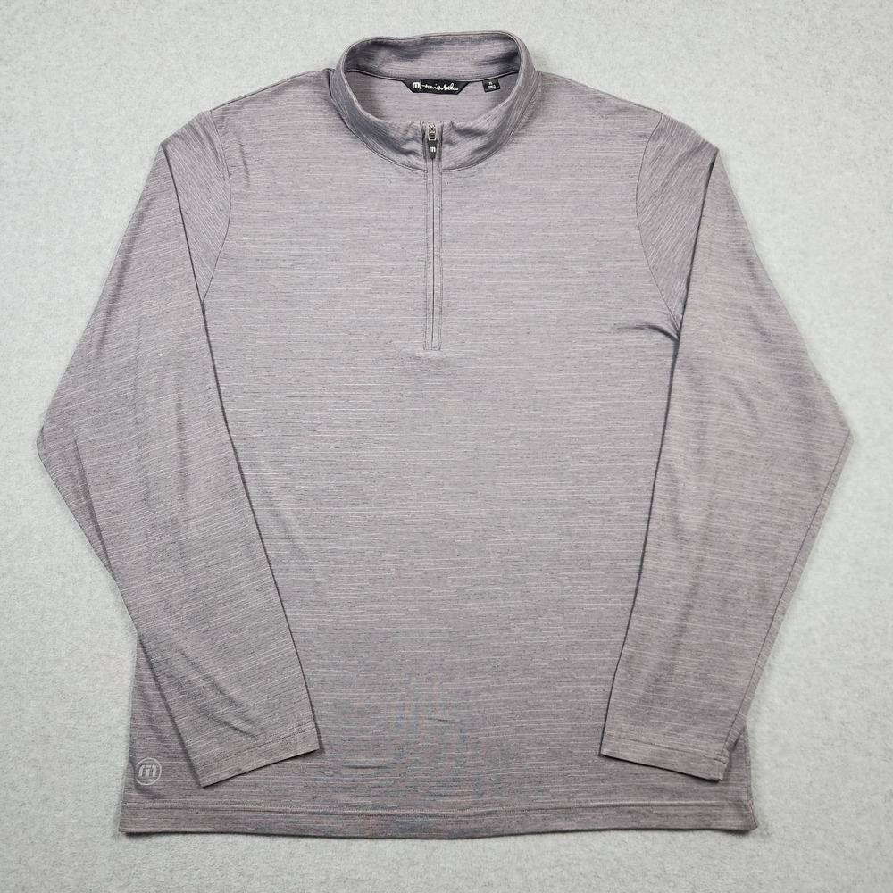 Travis Mathew Sweater Mens XL Gray 1/4 Zip Golf Long Sleeve Pullover Lightweight